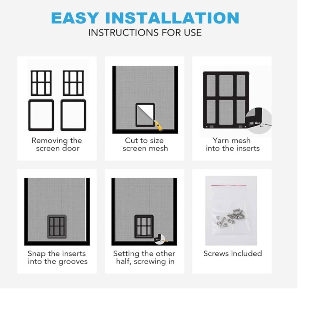 PETLESO Small Pet Door for Screen & Sliding Doors - 8.3" x 10.3" Magnetic - Picture 5 of 5